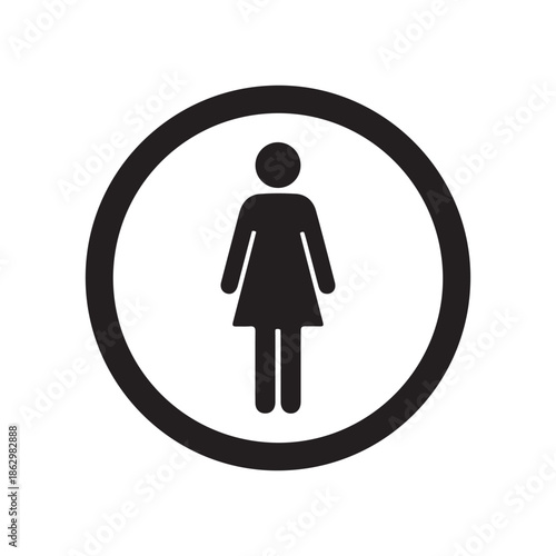 Black Woman Circle Of Support Silhouette Icon Vector on white background