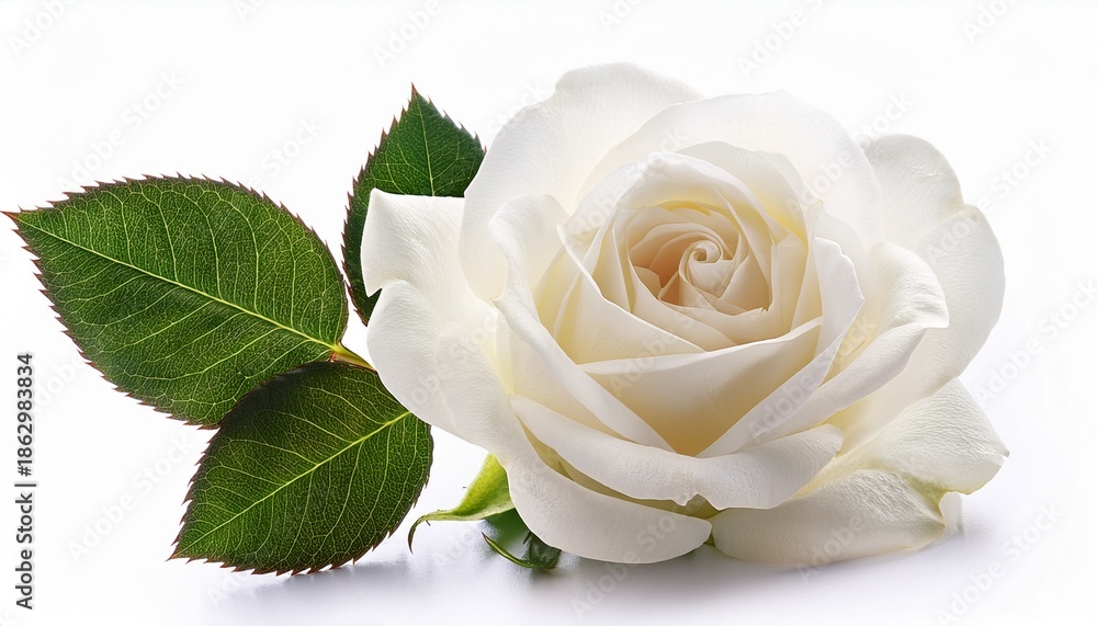 Fototapeta premium White Rose Isolated On White