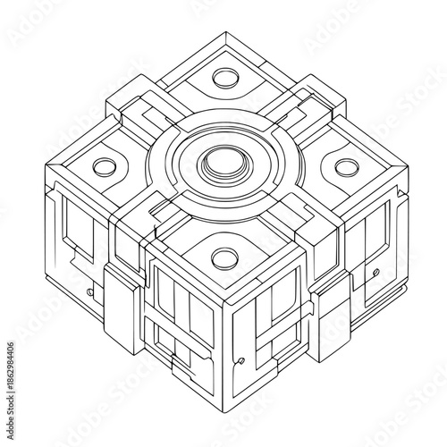 Mystic Cube: Puzzle Enigmatic Design | Clean, isolated vector art for creative projects.