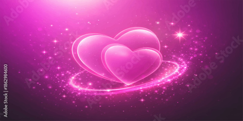 Abstract pink heart background for Valentine's Day romance and celebration design illustration