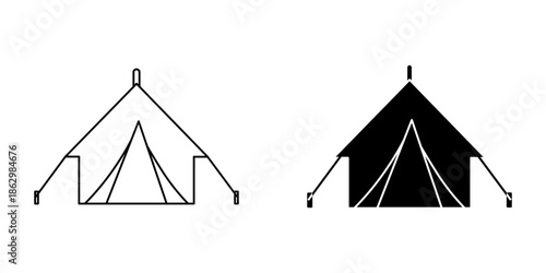 camping tent Set icon, vector illustration on white background