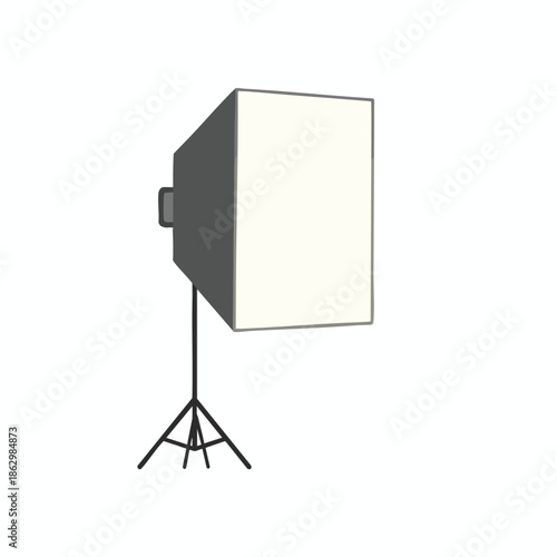 A rectangular softbox on a tripod, for photography lighting, drawn simply