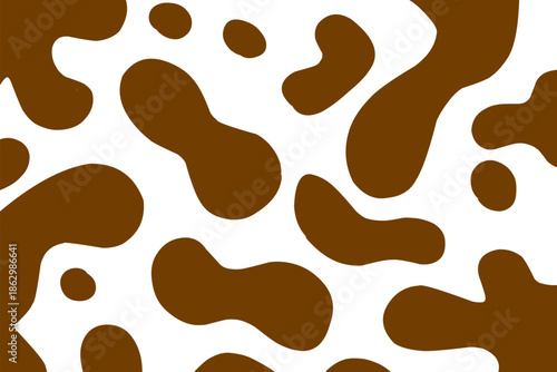 Brown and white abstract animal print pattern background