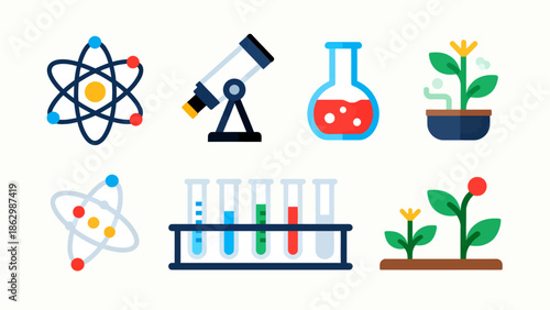 Science and research icons
