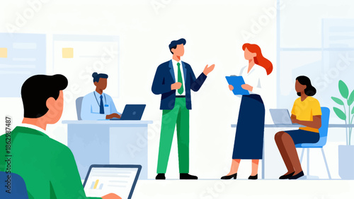 Office workers in a meeting