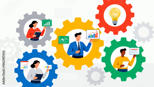 Business team work with gears