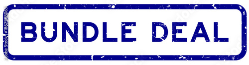 Grunge blue bundle deal word square rubber seal stamp on white background
