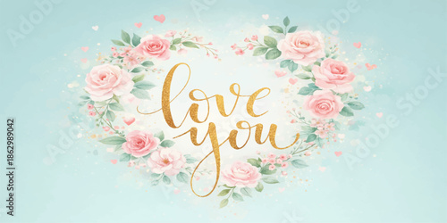 A vintage pink floral rose heart frame illustration makes a lovely happy Easter wedding invitation greeting card design