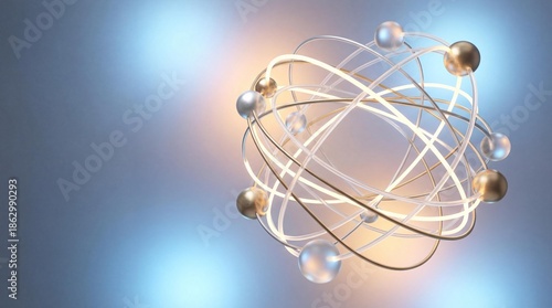 Wallpaper Mural Glowing atomic nucleus model with electron orbits. Quantum computing, nuclear energy, and nanotechnology concept. Scientific research, physics, molecular structure, and future innovation background. A Torontodigital.ca