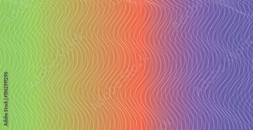 Abstract colorful background featuring a digital blue and green vector pattern with flowing wave lines, spiral swirls, and gradient circle shapes for a modern artistic motion wallpaper design