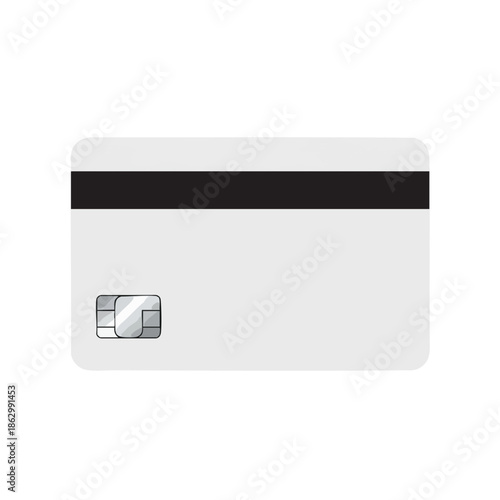 A white rectangular card with a black magnetic stripe and a silver chip