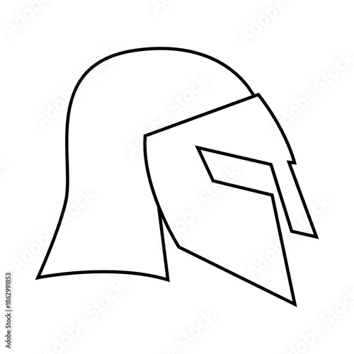 Helmet icon vector. Knight's helmet Illustration sign. Medieval helmet symbol. Armor logo.
