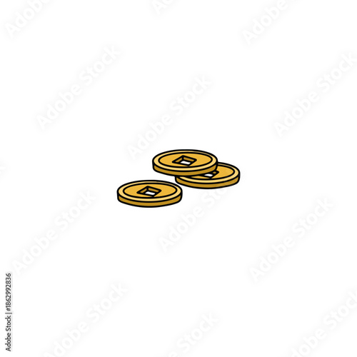 Three ancient gold Chinese coins