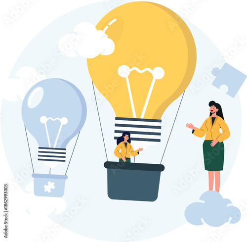 Woman with great idea - Female person coming up with new creative ideas