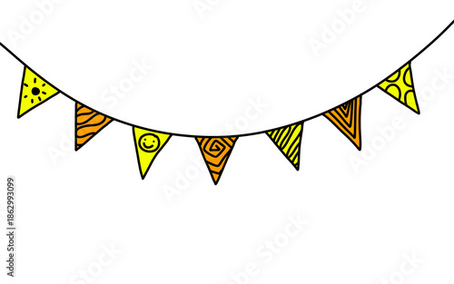 Triangle party flag birthday decoration