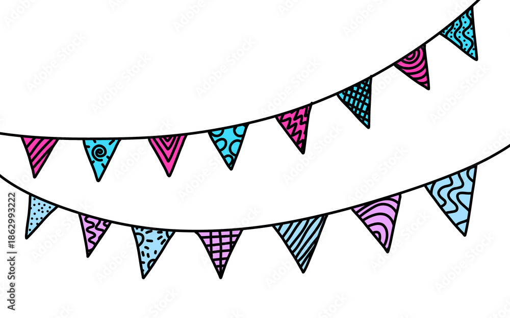 Obraz premium Triangle party flag birthday decoration