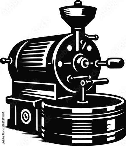 Vintage coffee grinder illustration in black and white a classic kitchen tool