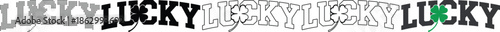 Lucky Text Design with Repeated Patterns and Shamrock Symbol