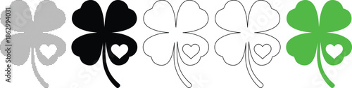 Collection of Four Leaf Clover Designs for St Patricks Day Decor