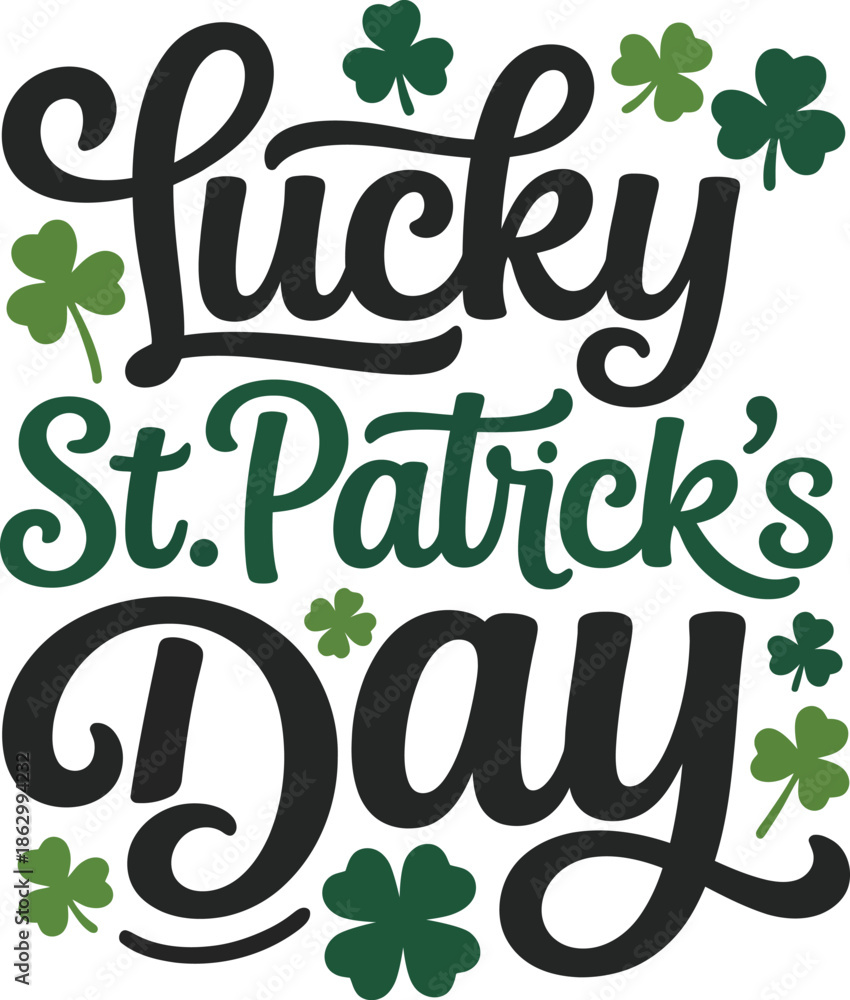 Fototapeta premium Lucky St Patricks Day Celebration Graphic Design