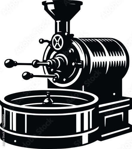 Vintage coffee grinder illustration a detailed black and white depiction