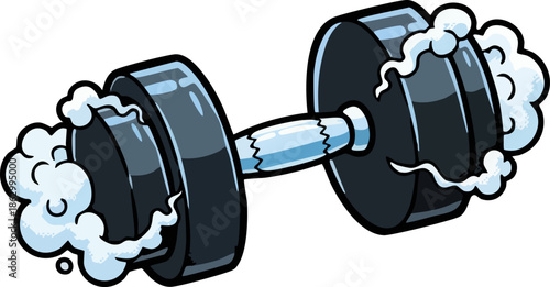 Illustration of Heavy Weight Dumbbell for Fitness Design