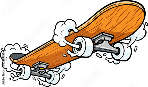 Fast action skateboard illustration graphic design element.