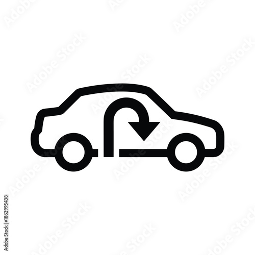 Car entering garage simple icon