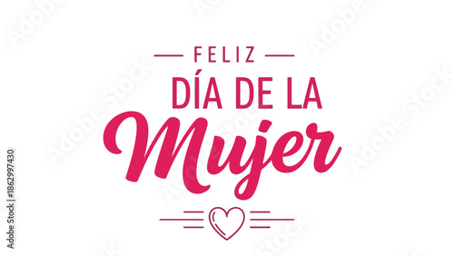 Happy Women's Day text with a heart symbol, celebrating International Women's Day.