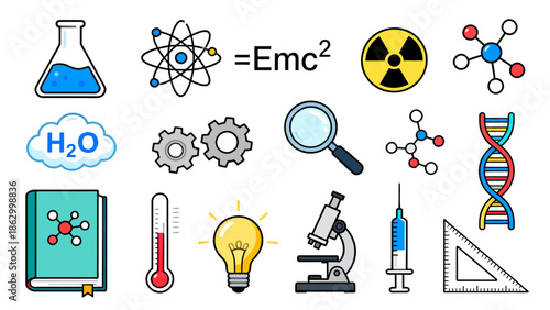Science and technology icons