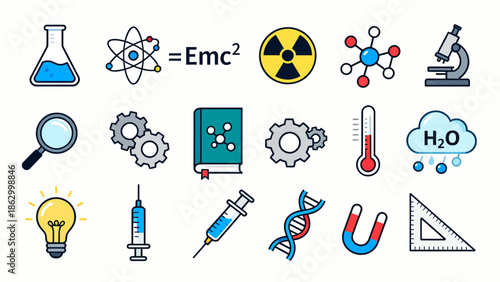 Science and technology icons