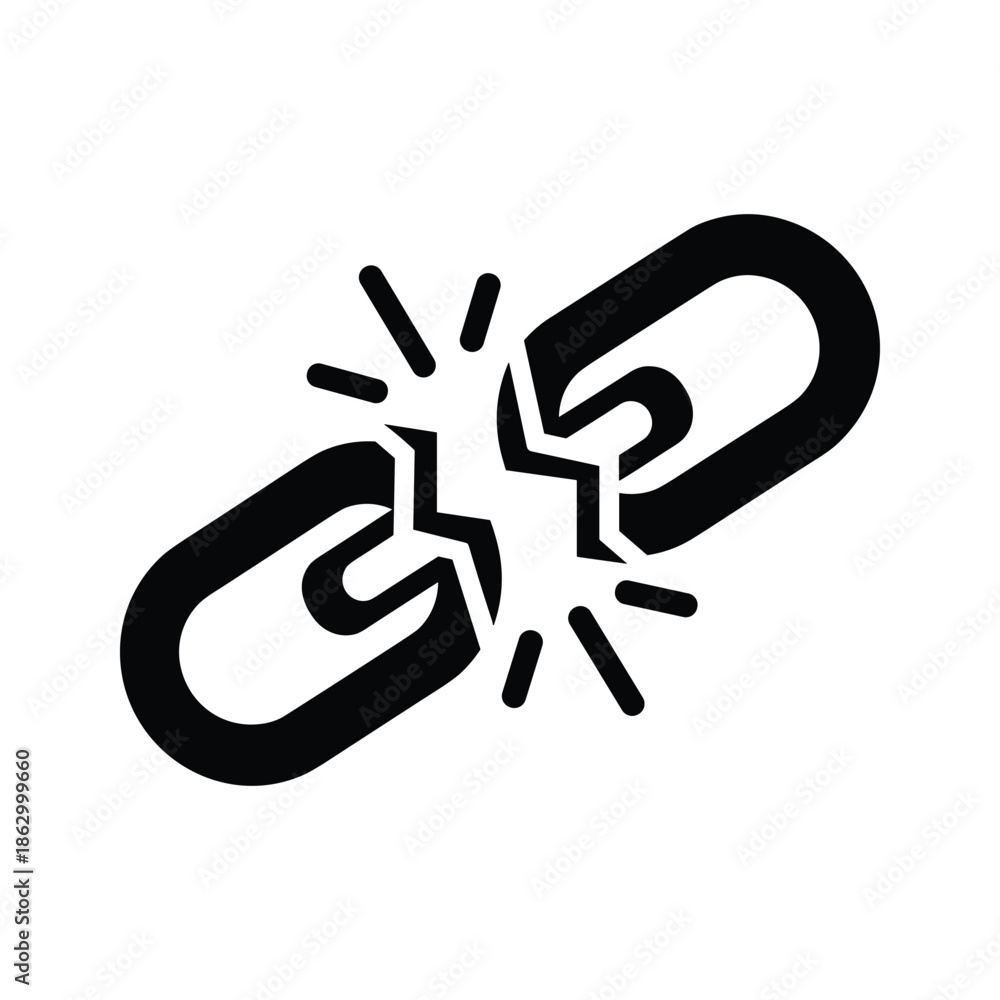 Obraz premium Broken Chain Link Icon