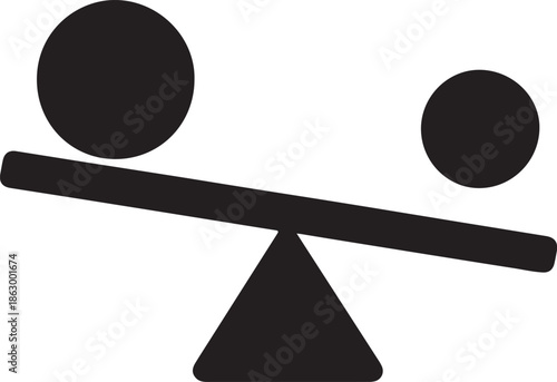 Balance Scale Seesaw Icon – Equality and Comparison Symbol