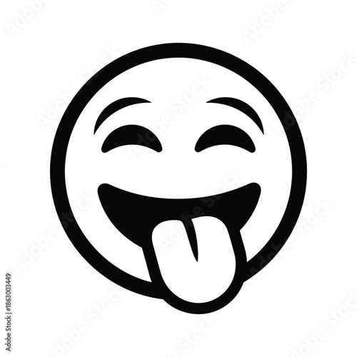 Winking face with tongue out simple icon