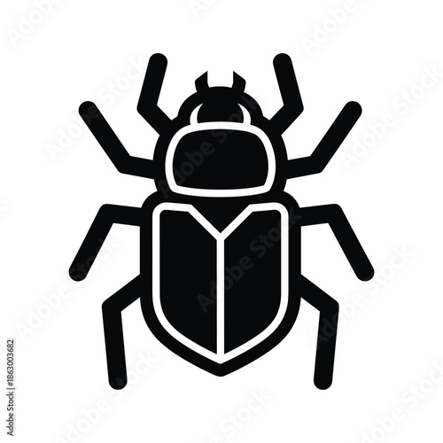 Black beetle icon silhouette