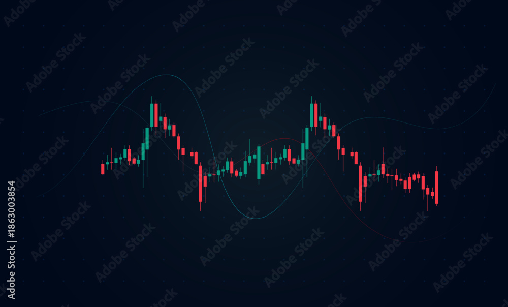 Obraz premium A Forex graph and market shares trend background concepts. with a Smooth glowing lines create a futuristic forex analytics visualization