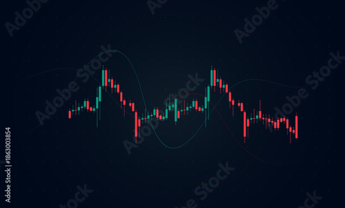 A Forex graph and market shares trend background concepts. with a Smooth glowing lines create a futuristic forex analytics visualization
