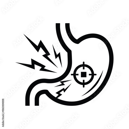 Stomach Pain Icon Illustration