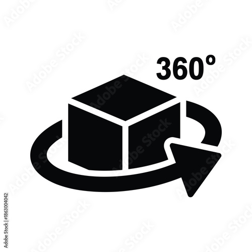 3D Cube Rotation Icon