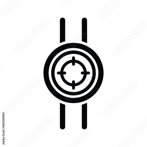Black target icon with concentric circles and crosshairs