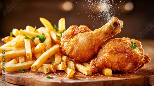 Fried chicken and french fries