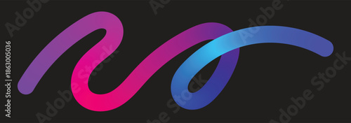 Abstract Gradient Color Line. 3D Wave Line Shape. Vector Spiral Rainbow Color Ribbon Isolated on a White Background