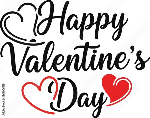 PrintHappy valentines day greeting with hearts