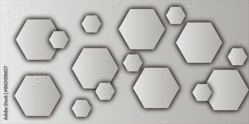 Abstract geometric technology 3d white bright ring out line hexagon polygonal honeycomb luxury pattern.honeycomb white hexagon concept design abstract technology background vector background.