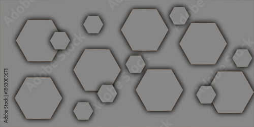 Abstract geometric technology 3d grey bright ring out line hexagon polygonal honeycomb luxury pattern.honeycomb white hexagon concept design abstract technology background vector background.