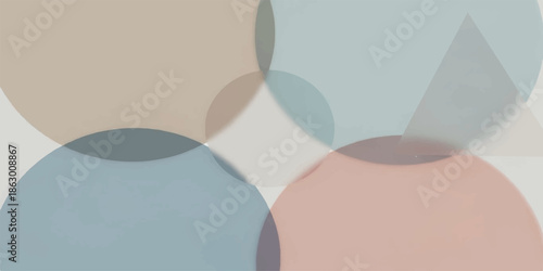 Abstract overlapping circles in pastel colors creating a modern and soft background design.