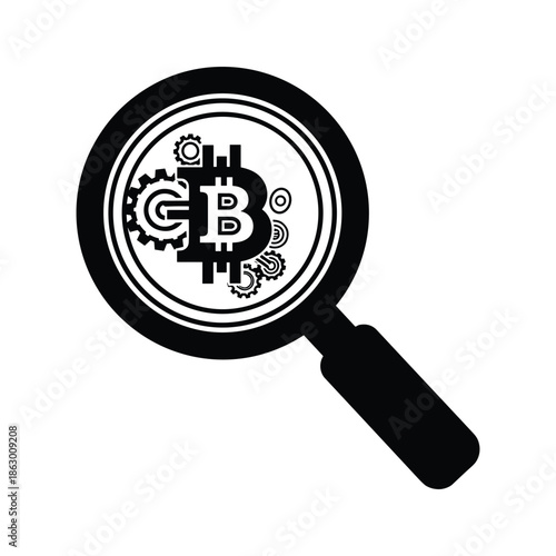 Bitcoin magnifying glass search investigation
