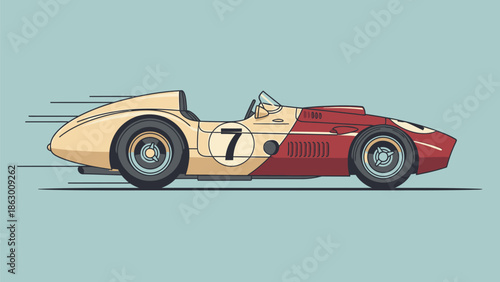 Dynamic Stylized Semi-Truck Illustration on Road. Vibrant Orange and Blue Lorry with Motion Lines. Modern Vector Graphic Design of a Speeding Hauler.