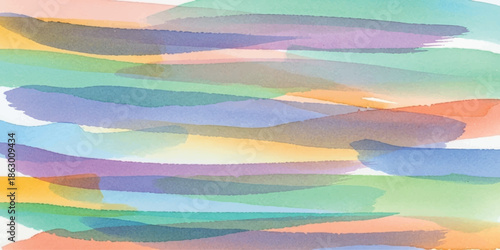Abstract watercolor brush strokes in pastel colors.