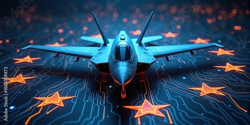 European fighter jet symbolizing rearmament of europe countries and air defense
